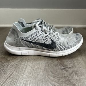 Nike Free 4.0 Flyknit Shoes Mens 10 Platinum Gray Running Sneaker 717075-005